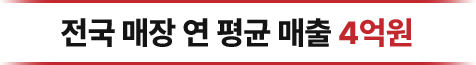 전국 매장 연 평균 매출 4억원